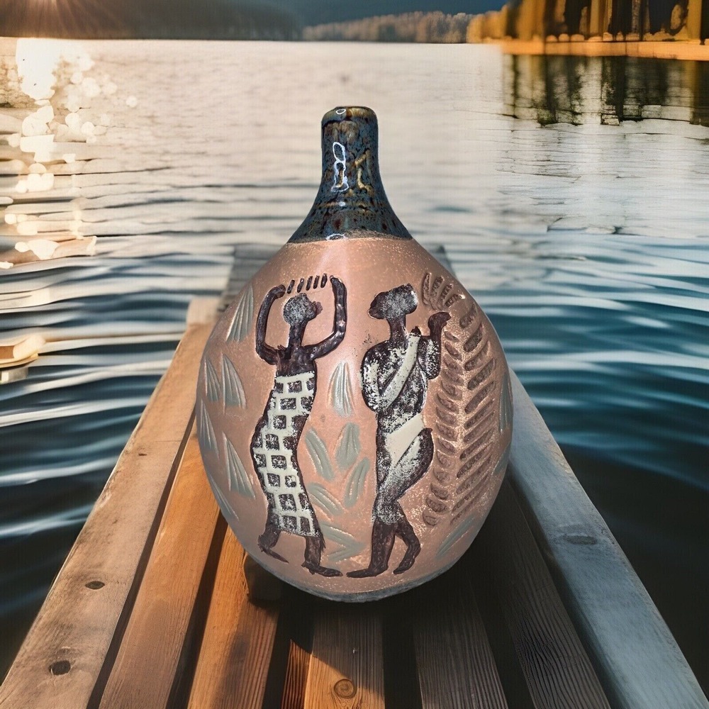 VTG Ceramic Vase La Dolce Vita by JA Designs "Ancient Artifacts Collection" 9.5"